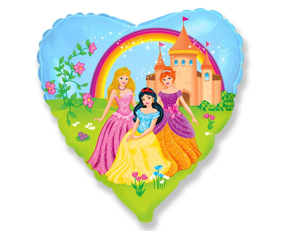 18" FX Foil Balloon - Princesses and Castle, packed EOL